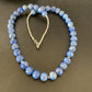 Native American Blue Denim Lapis Bead Necklace | Sterling Silver Heishi | 20" | 11835