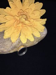 Navajo Yellow Turquoise Inlay Ring | Sterling Silver | Sz 11.5 | Authentic Native American Handmade | 1732