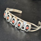 Navajo Red Coral Shadowbox Cuff Bracelet | Sterling Silver | Authentic Native American Handmade | 14591