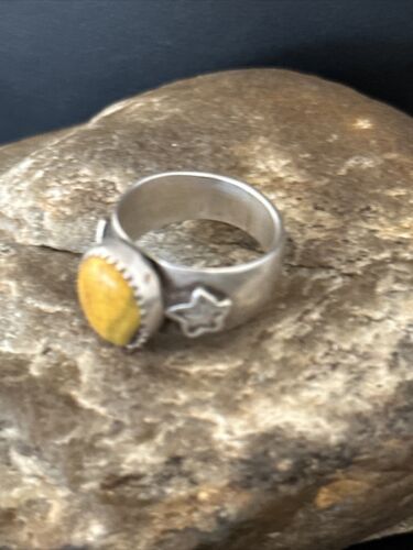Southwestern Navajo Yellow Bumble Bee Jasper Ring | Sterling Silver | Sz 7 | 14266
