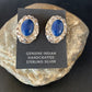 Native American Women's Blue Lapis Nugget Earrings | Sterling Silver | 13017