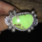 Native American Navajo Green Gaspeite Ring | Sterling Silver | Sz 6 | 1807