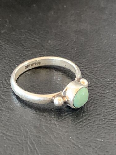 Navajo Green Turquoise Ring | Sterling Silver | Sz 6.5 | Authentic Native American Handmade | 10816