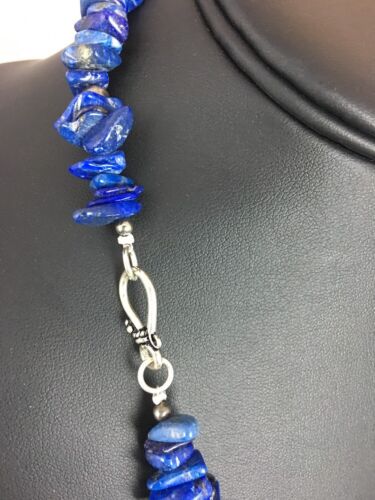 Men's Lapis Lazuli Necklace | Navajo Sterling Silver | Authentic Native American Handmade | 18" | 8066