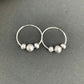 Native American Navajo Pearls Hoop Earrings | Sterling Silver | 3755