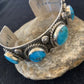 Navajo Sterling Silver Blue Kingman Turquoise Cuff Bracelet | 5 Stones | Authentic Native American Handmade | 863