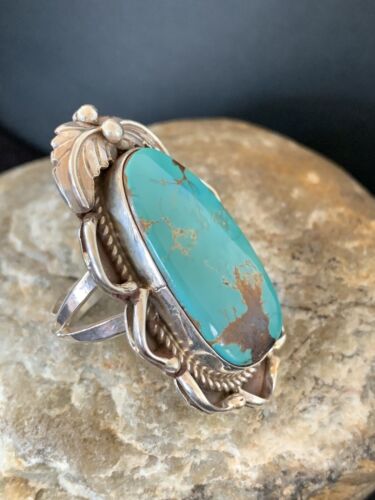 Native American Men's Navajo Blue Royston Turquoise Ring | Sterling Silver | Sz 9 | 00673