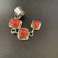 Navajo Red Coral Multi-Stone Pendant Necklace | Authentic Native American Sterling Silver | Multi-Stone | 13242