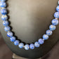 Native American Blue Denim Lapis Bead Necklace | Sterling Silver Heishi | 20" | 11835