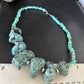 Navajo Blue Turquoise Nugget Necklace | Sterling Silver | Authentic Native American Handmade | 20" | 14419