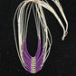 Native American Sugilite Heishi Tubes Necklace | 10 Strand Liquid Sterling Silver | 8558