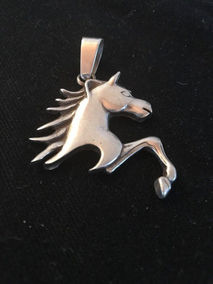 Native American Navajo Horse Head Pendant | Sterling Silver | 2" | 3610