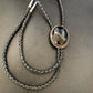 Men's Black Onyx Bolo Tie | Navajo Sterling Silver | Authentic Native American Handmade | 12609