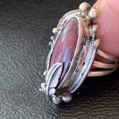 Navajo Purple Spiny Oyster Ring | Sterling Silver | Sz 6 | Authentic Native American Handmade | 10836