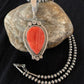 Navajo Spiny Oyster Pendant with Pearls | Sterling Silver Necklace | Authentic Native American Handmade | 4684