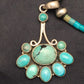 Navajo Turquoise Cluster Pendant Necklace | Sterling Silver | 20" | Authentic Native American Handmade | 4079