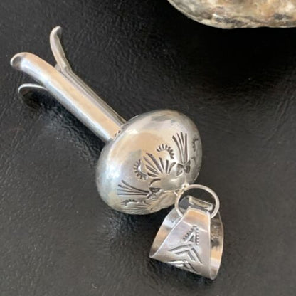 Navajo Naja Pendant | Sterling Silver | Native American Handmade | 3.25" | 13290 - Masha USA