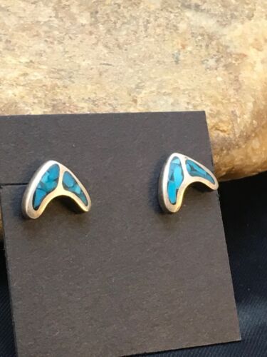 Native American Navajo Turquoise Earrings | Sterling Silver Inlay | Authentic Handmade | 8991 - Masha USA
