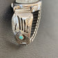 Women's Bear Paw Navajo Sterling Silver Watch Tips with Blue Turquoise Band | Authentic Native American Jewelry | 2095