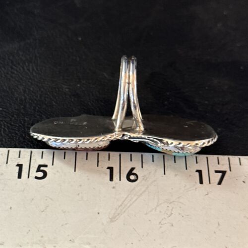 Navajo Women's Turquoise Spiny Oyster Multi-Stone Ring | Authentic Native American Sterling Silver | Multi-Stone | Sz 7.5 | 14489