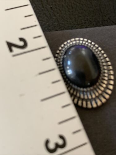 Navajo Black Onyx Stud Post Earrings | Sterling Silver | 0.5" | Authentic Native American Handmade | 12643