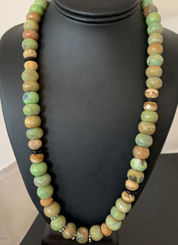 Navajo Sterling Silver Onyx, Agate & Picture Jasper Men's Necklace | 12mm | Authentic Native American Handmade | 23" | 1275