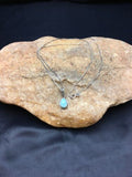 Navajo Turquoise Pendant | Sterling Silver | Authentic Native American Handmade | 20" | 8975