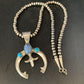 Navajo Sterling Silver Pendant Necklace | Denim Lapis & Turquoise | Authentic Native American Handmade | 13632