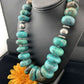 Navajo Pearl Sterling Silver Necklace | Graduated Blue Chunky Turquoise | Authentic Native American | 24" | 1743