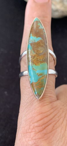 Navajo Arizona Turquoise Ring | Sterling Silver | Sz 9 | Authentic Native American Handmade | 723
