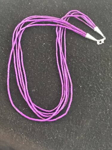 Navajo Sugilite 5-Strand Stabilized Tube Heishi Necklace | Sterling Silver | Authentic Native American Handmade | 8489