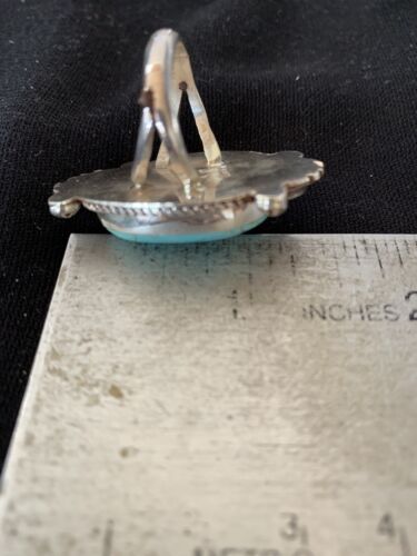 Navajo Blue Turquoise #8 Ring | Sterling Silver | Sz 7 | Authentic Native American Handmade | 671