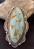 Native American Men's Blue Royston Turquoise Ring | Sterling Silver | Sz 10 | 746
