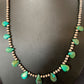 Navajo Green Turquoise Necklace | Sterling Silver | 19" | Authentic Native American Handmade | 12917