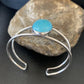 Minimalist Women's Blue Kingman Turquoise Cuff Bracelet | Sterling Silver | 12869