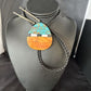 Men's Bolo Tie | Turquoise & Orange Spiny Oyster | Sterling Silver Tips | Authentic Native American Handmade | 14630