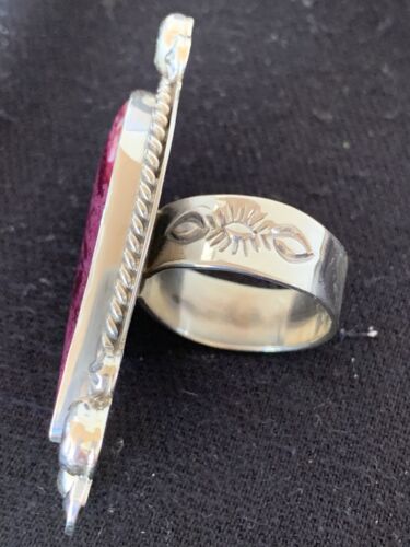 Native American Men's Sterling Silver Purple Spiny Oyster Ring | Sz 11 | 424