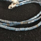 Native American Denim Lapis 3 Strand Necklace | Navajo Sterling Silver | 8472