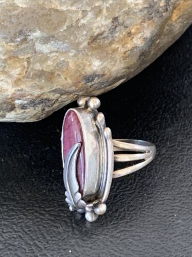 Navajo Purple Spiny Oyster Ring | Sterling Silver | Sz 5.5 | Authentic Native American Handmade | 10811