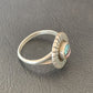 Southwestern Women's Navajo Blue Turquoise Pink Coral Inlay Ring | Sz 7 | 11168