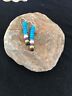 Navajo Sterling Silver Turquoise Sugilite Earrings | Blue Green | Native American