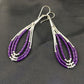 Handmade Liquid Silver Heishi Beads Purple Sugilite Earrings | Sterling Silver | 2" | 1989