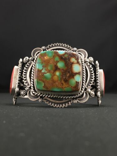 Navajo Spiny Royston Turquoise Bracelet | Sterling Silver | Authentic Native American Handmade | 1129 - Masha USA