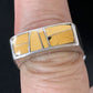 Navajo Yellow Turquoise Ring | Sterling Silver | Sz 8 | Authentic Native American Handmade | 1736