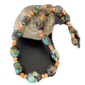 Navajo Green Turquoise & Orange Spiny Oyster Necklace | Sterling Silver | 23" | Authentic Native American Handmade | 1846