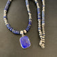Native American Navajo Blue Lapis Pendant Necklace | Sterling Silver | Authentic Handmade | 12250