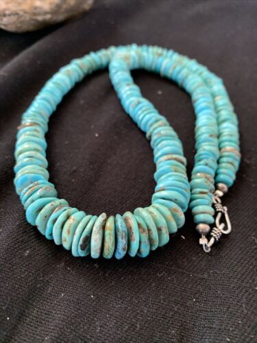 Authentic Navajo Graduated Turquoise Necklace | Sterling Silver | 22" | 944