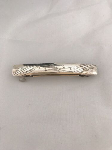 Navajo Hair Barrette | Stamped Sterling Silver | 2.5" | Authentic Native American Handmade | 14192