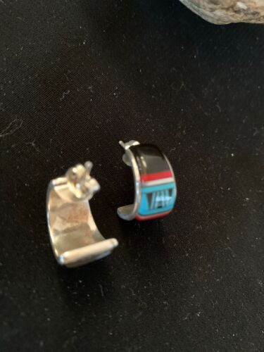 Navajo Sterling Necklace | Spiny Turquoise Multi-Stone Earrings Set | Handmade Jewelry 1028