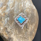 Navajo Blue Turquoise Ring | Sterling Silver | Sz 6.5 | Authentic Native American Handmade | 10776